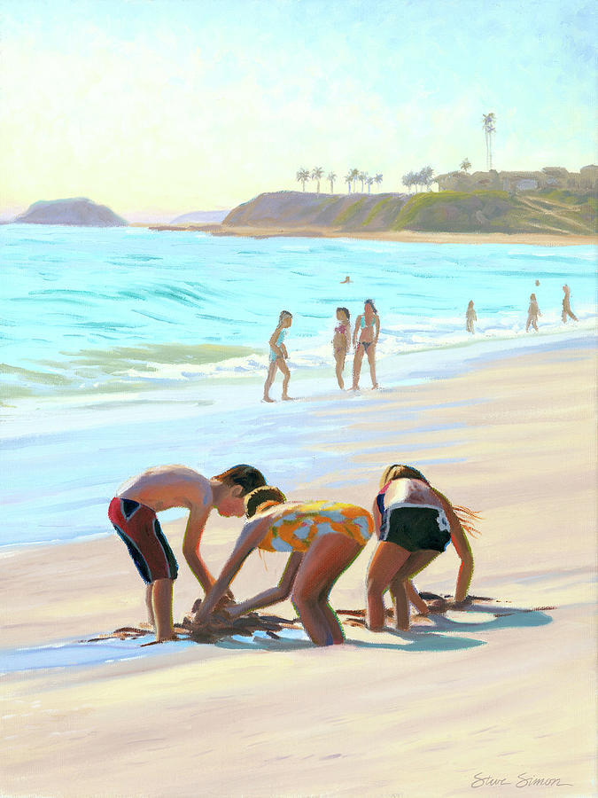 Beach Painting - Ankle Deep by Steve Simon