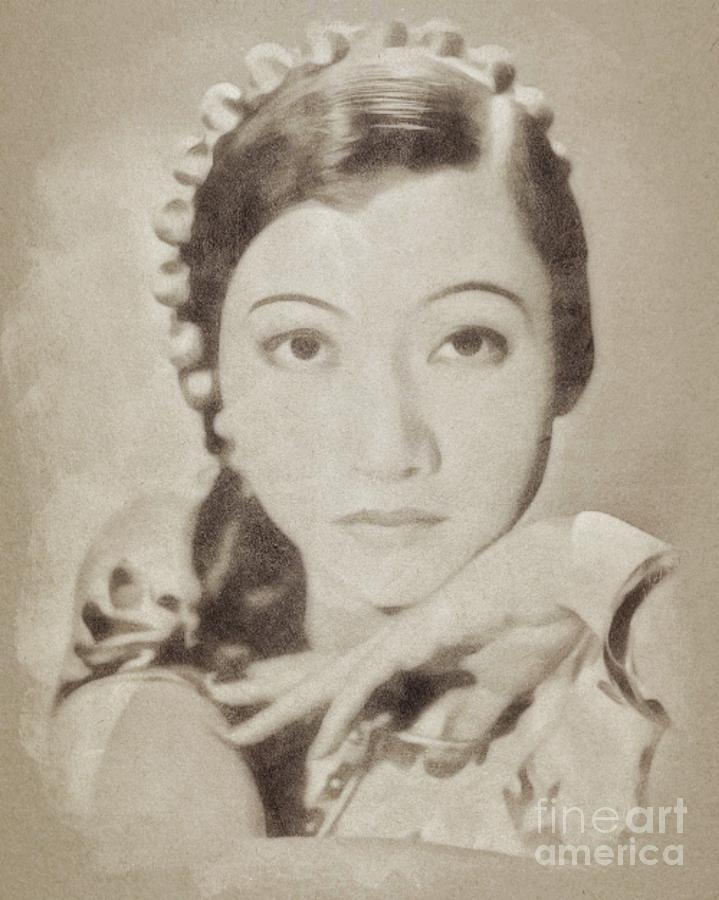 Ann May Wong, Vintage Actress By John Springfield Drawing