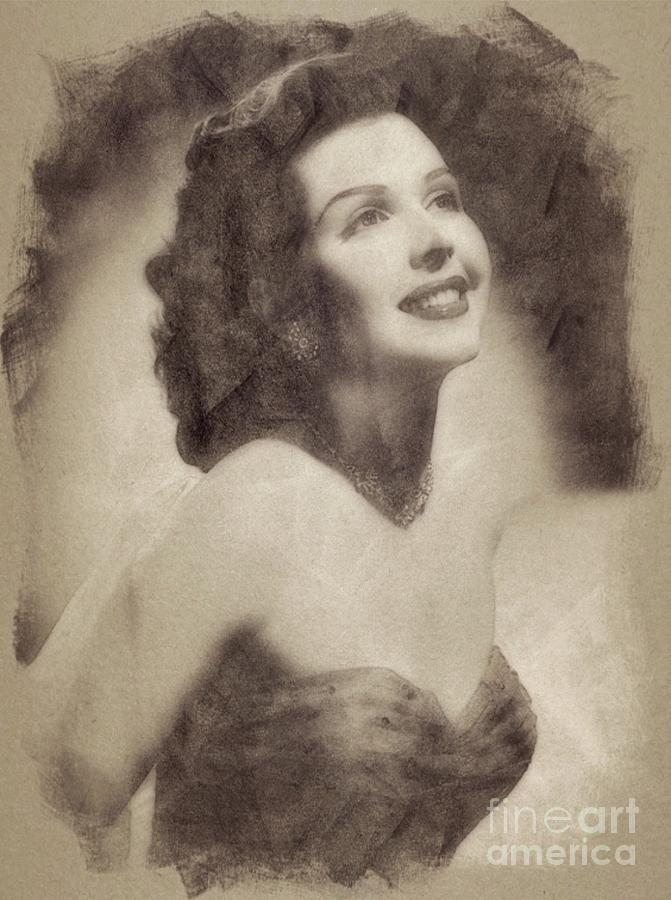 Ann Miller, Vintage Actress By John Springfield Drawing
