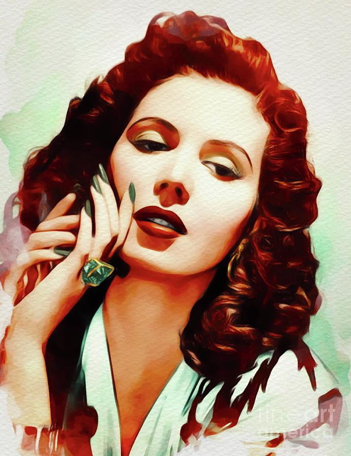 Hollywood Painting - Ann Miller, Vintage Movie Star by Esoterica Art Agency