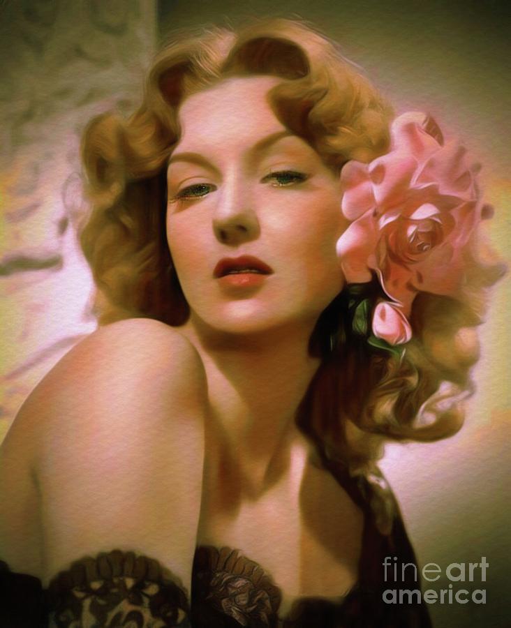 Ann Savage, Vintage Movie Star Painting