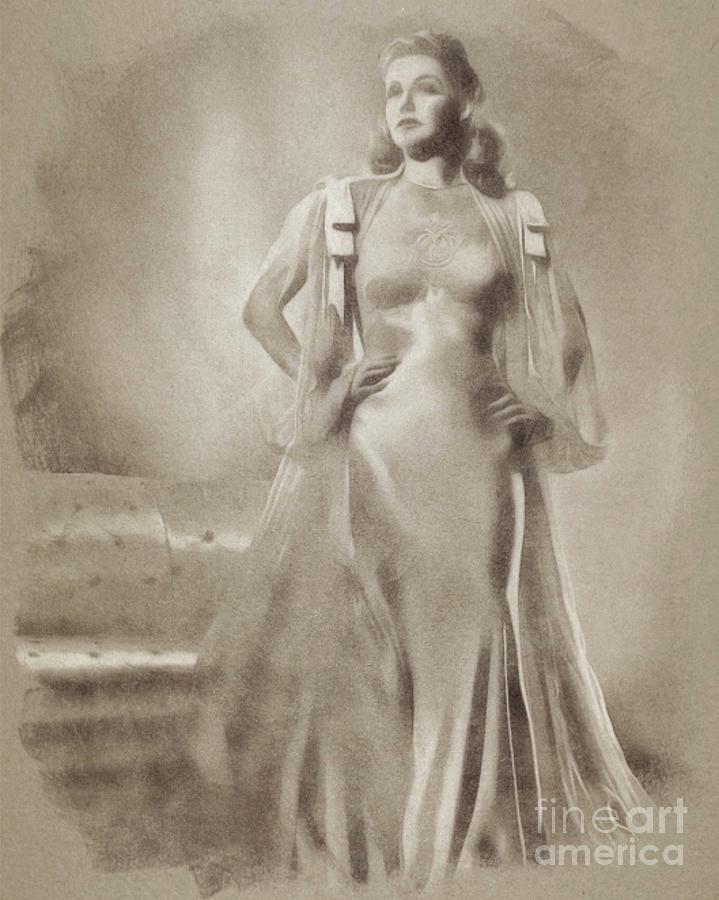 Ann Sheriden, Vintage Actress By John Springfield Drawing