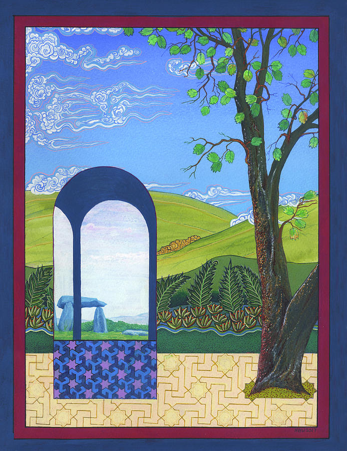 Shaman Painting - Ann Winns Garden by Nicholas Breeze Wood Shaman Painting - Ann Winns Garden by Nicholas Breeze Wood