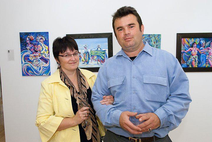 Anna and Sergey in Opening Reception an Exhibition of Fine Art From Canada Photograph by Anna  Duyunova