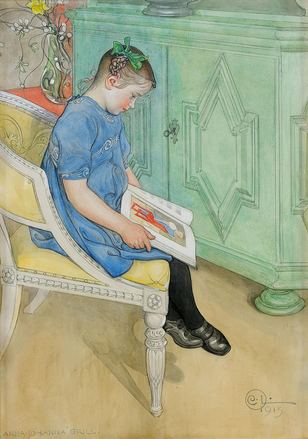 Carl Larsson Drawing - Anna-Johanna by Carl Larsson