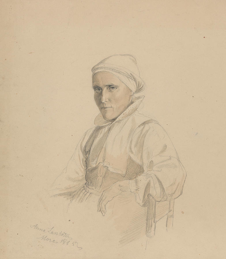Anna Larsdatter, Mora Drawing by Adolph Tidemand