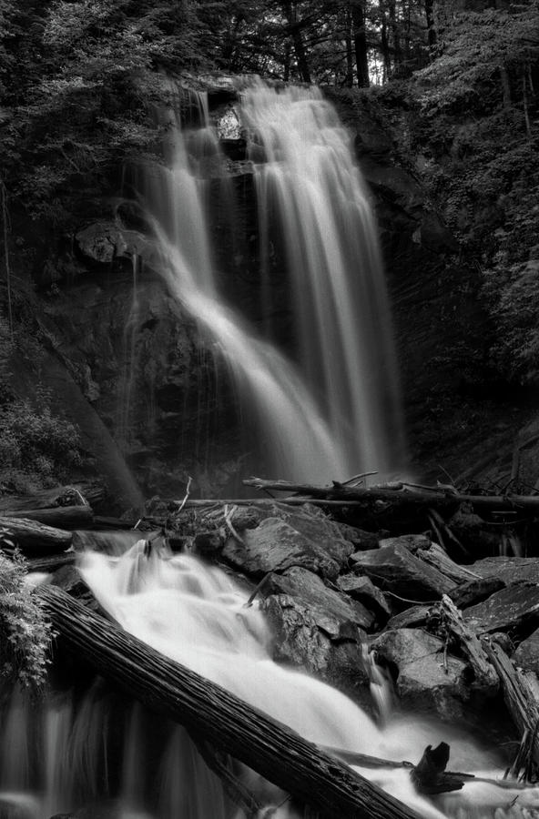 Anna Ruby Falls In Black And White Photograph by Greg and Chrystal Mimbs