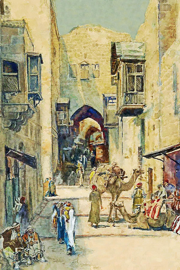 Anna Rychter May an Alley in Jerusalem Painting by Munir Alawi