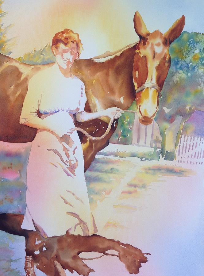 Anna Violet Stubblefield and Lightning Circa1913 Painting by Tara Moorman
