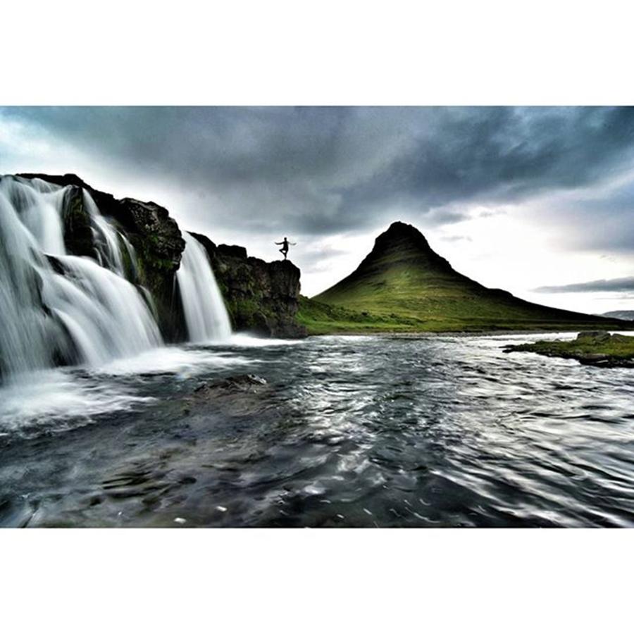 Icelandic Photograph - Annaliese, @artr0x , Doing Yoga Above by Jesse L