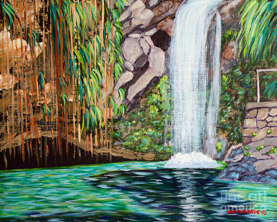 Annandale Waterfall Painting by Laura Forde