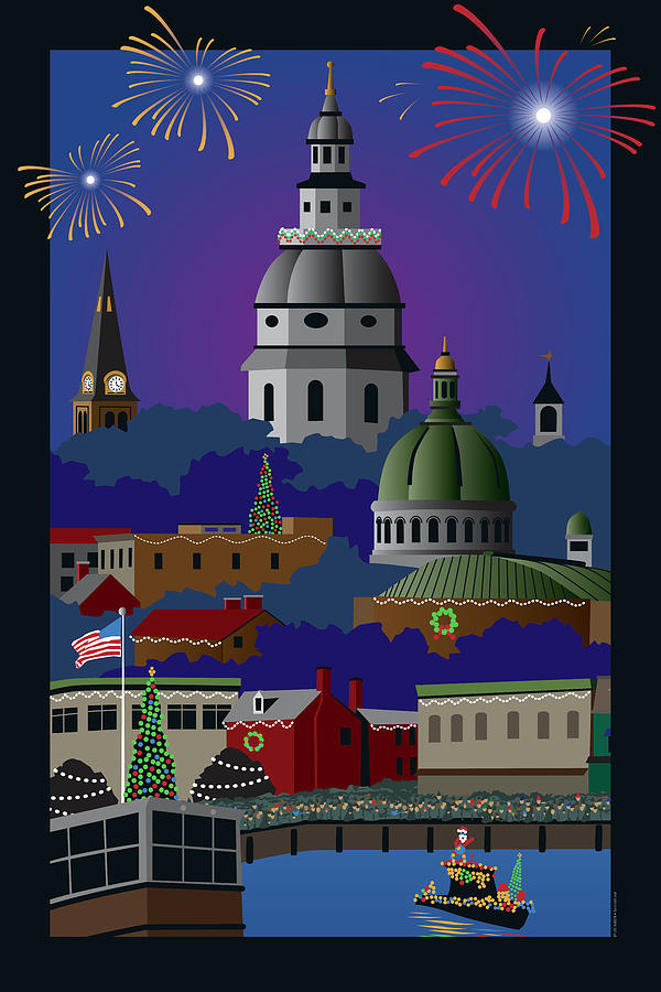 Holiday Digital Art - Annapolis Holiday by Joe Barsin