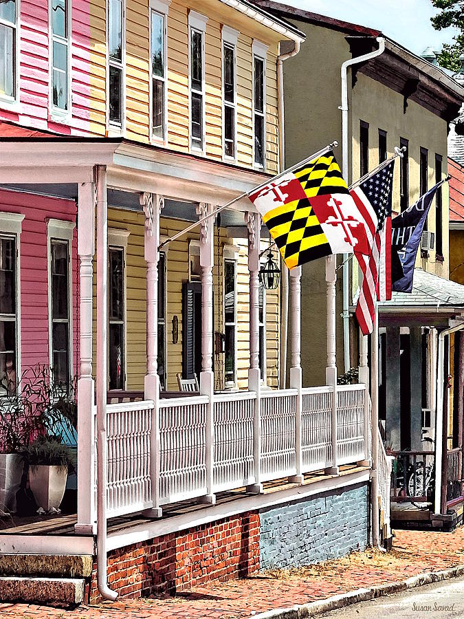 Annapolis MD - Flags Along East Street Photograph by Susan Savad