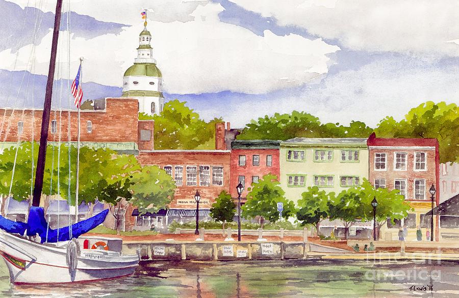Boat Painting - Annapolis Waterfront by Trevor Lewis