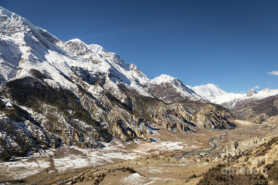 Annapurna range along the circuit trek in the Himalayas in Nepal Photograph by Didier Marti