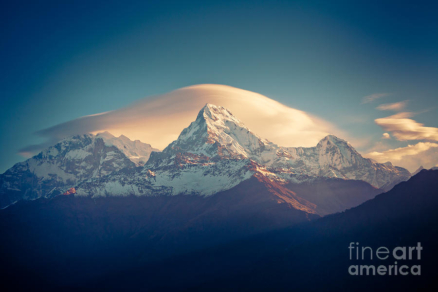 ANNAPURNA Sunrise Himalayas mountain Artmif Photograph by Raimond Klavins
