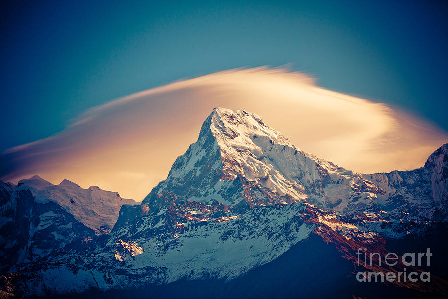 ANNAPURNA Sunrise Himalayas mountain Photograph by Raimond Klavins