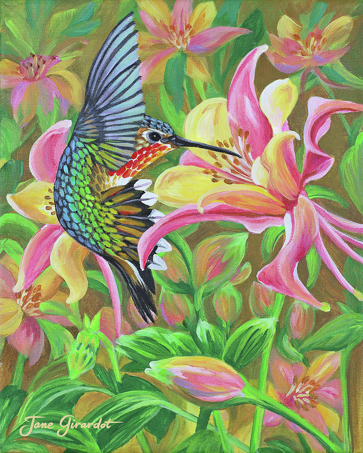 Annas Hummingbird 2 Painting by Jane Girardot