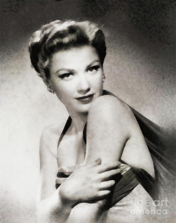 Hollywood Painting - Anne Baxter, Vintage Actress by JS by Esoterica Art Agency