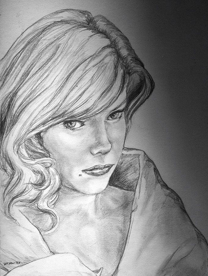Anne Francis Drawing by Bryan Bustard
