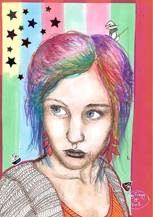 Stars Drawing - Anne Sofie by Freja Friborg Stars Drawing - Anne Sofie by Freja Friborg