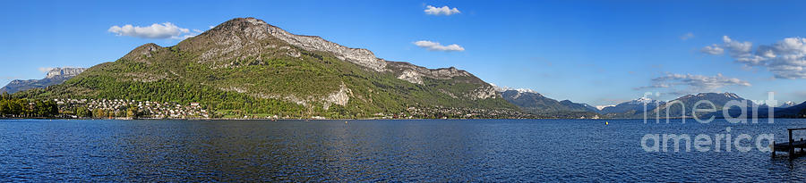 Annecy Lake Panorama Photograph by Olivier Le Queinec