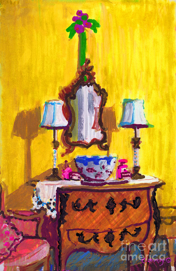 Lamp Painting - Annes Bureau  by Candace Lovely