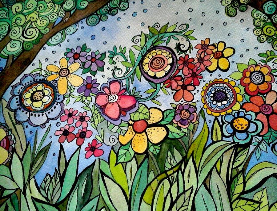 Annettes Garden Mixed Media by Claudia Cole Meek