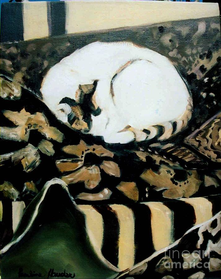 Cat Painting - Annie Dreams by Pauline Hauder