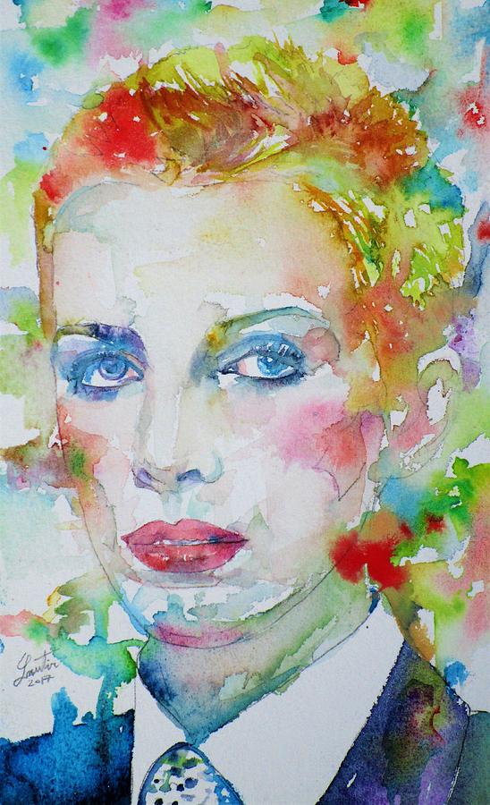 ANNIE LENNOX - watercolor portrait Painting by Fabrizio Cassetta