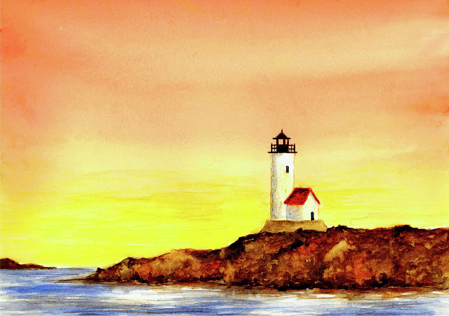 Lighthouse Painting - Annisquam Harbor Lighthouse - Summer Scene by Michael Vigliotti