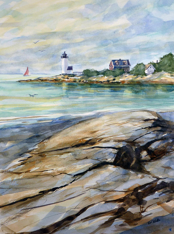 Light House Painting - Annisquam Lighthouse by Carl Whitten