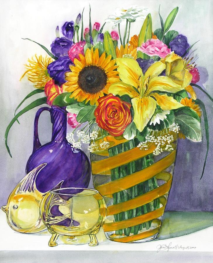 Anniversary Bouquet Painting by Jane Loveall