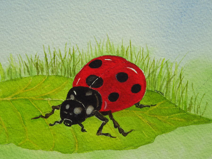 Anns Ladybug Painting by Mary Ellen Mueller Legault