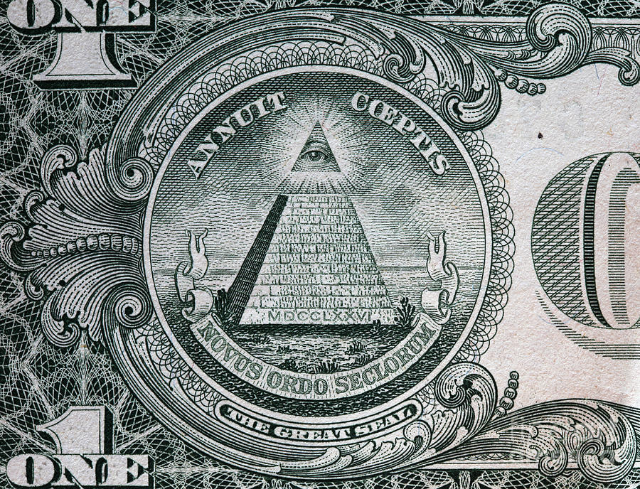 Dollar Photograph - Annuit coeptis motto and the Eye of Providence by Michal Bednarek