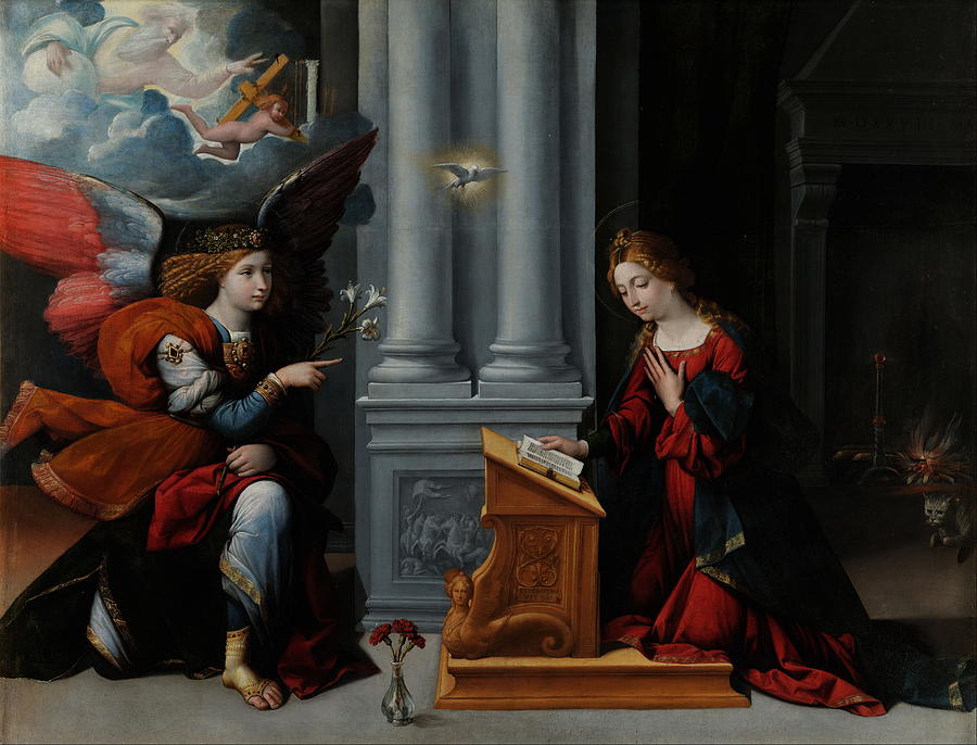 Madonna Painting - Annunciation by Benvenuto Tisi