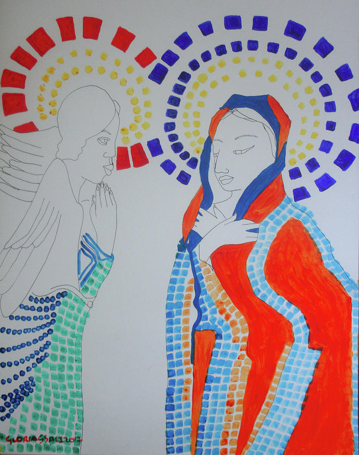 Annunciation to Mary Painting by Gloria Ssali