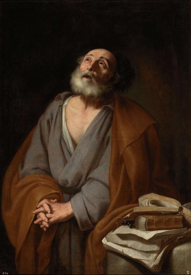 ANONYMOUS COPY AFTER RIBERA, JOSE DE Saint Peter weeping XVII century ...