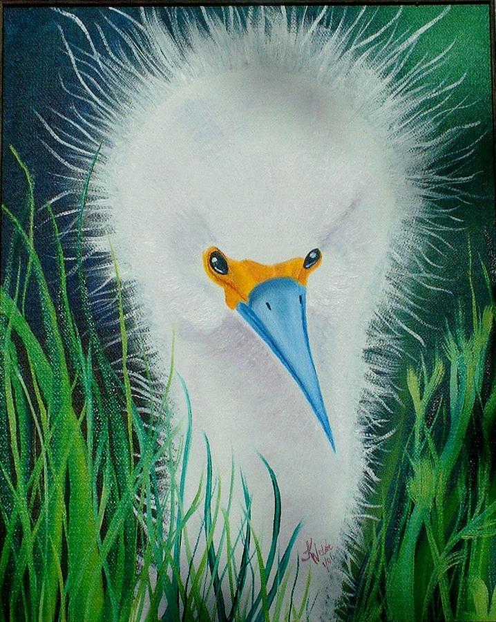 Egret Painting - Another Bad Hair Day by Kathern Ware