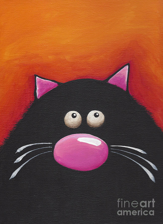 Another Chilling Cat Painting by Lucia Stewart