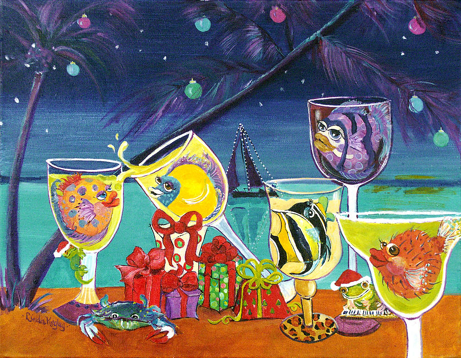 Another Christmas in Matlacha Painting by Linda Kegley