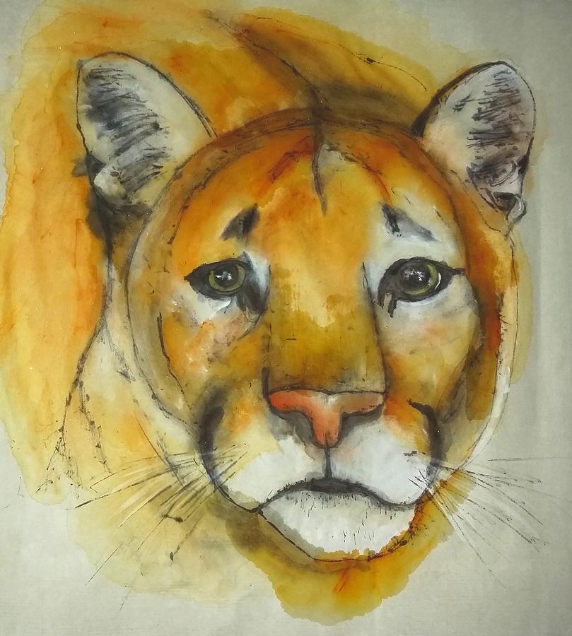 Another Cougar Painting by Debbi Saccomanno Chan