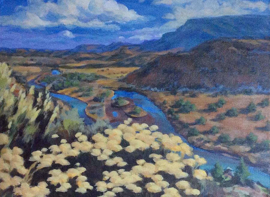 Another day above Rio Chama Painting by Sharon Cromwell