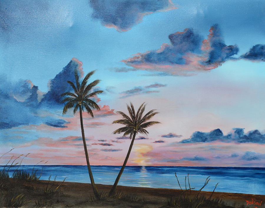 Another Paradise Sunset Painting By Lloyd Dobson Fine Art America
