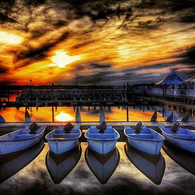 Sunset Photograph - Sunset over the Marina by Lauren Fitzpatrick