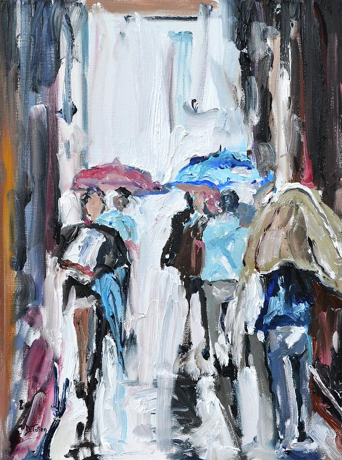 Another Rainy Day Oil Painting Painting by Donna Tuten