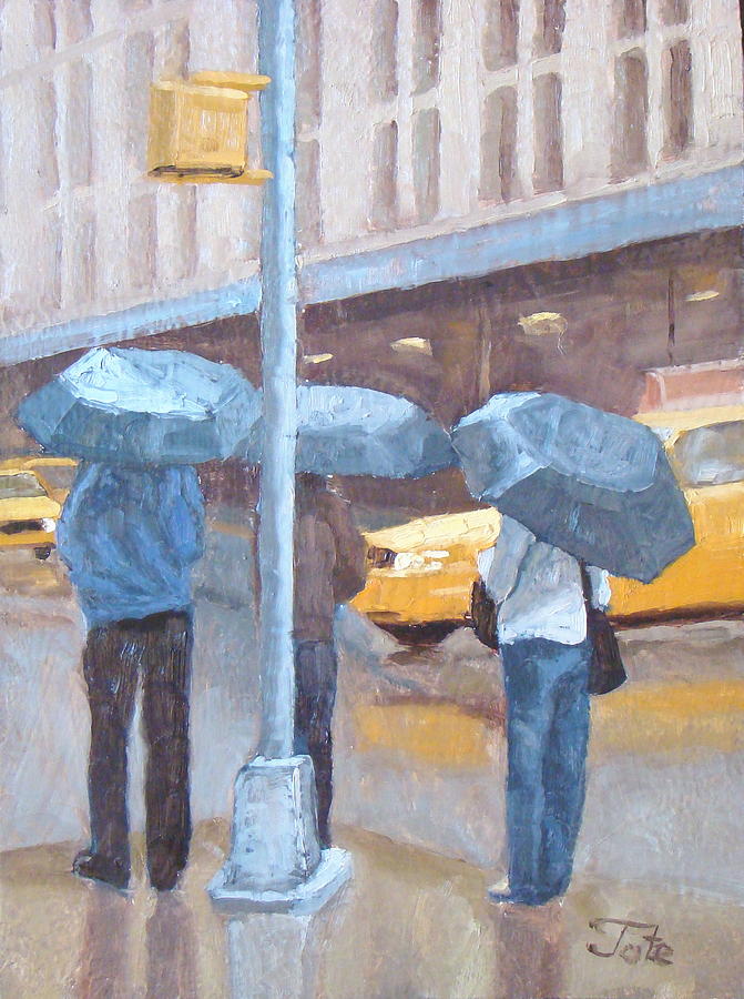 Cityscape Painting - Another rainy day by Tate Hamilton