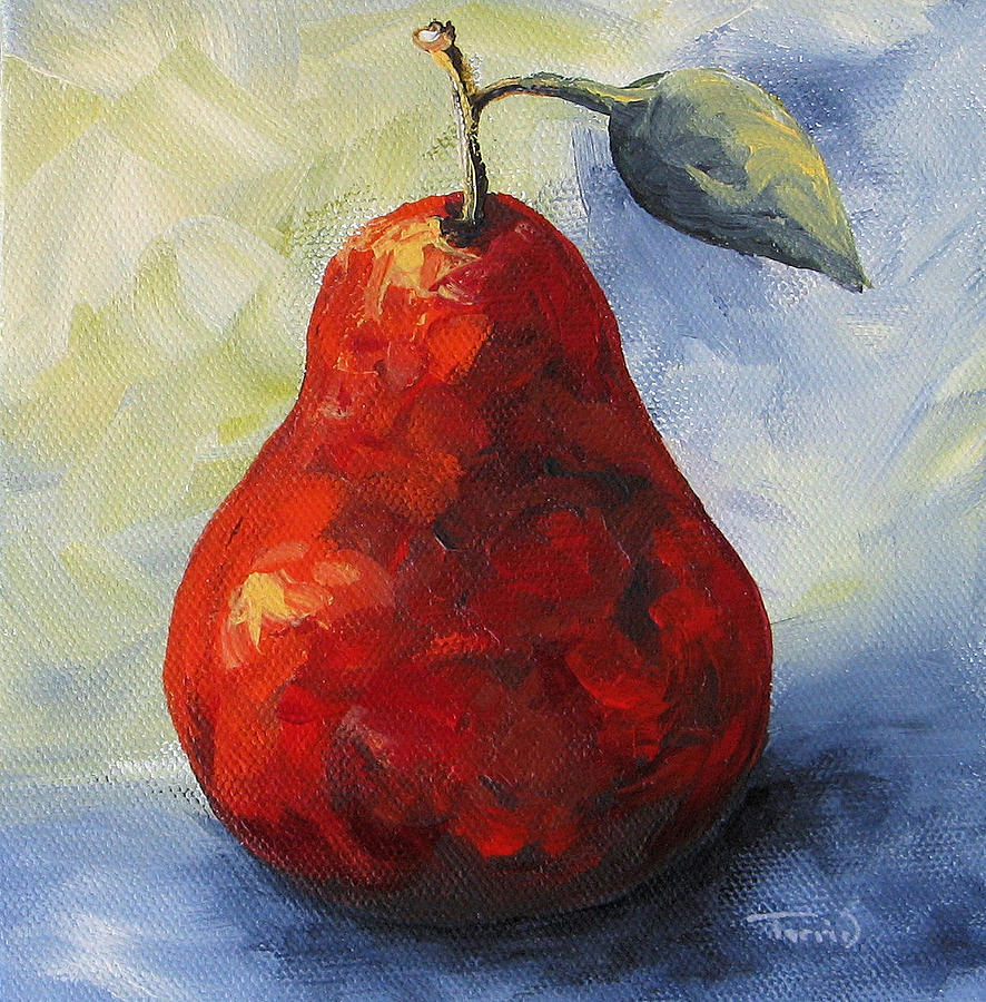 Another Red Pear Painting by Torrie Smiley