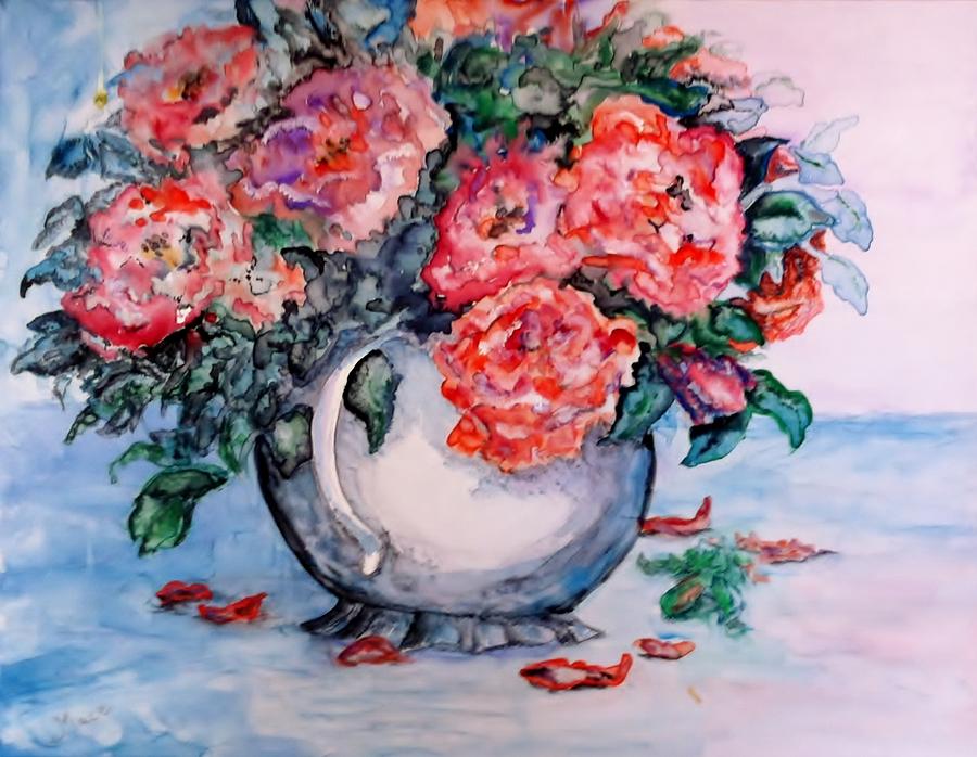 Still Life Painting - Another Rose Bowl by Joan Mace