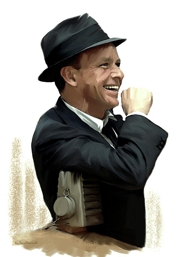 Frank Sinatra Oner Side Of Sinatra  Painting by Iconic Images Art Gallery David Pucciarelli
